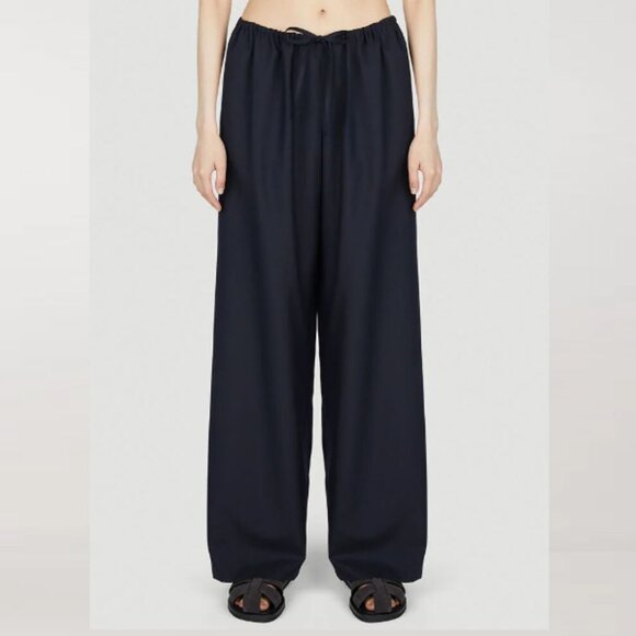 THE ROW The Barrie Virgin Wool black Drawstring pants L NWOT - Picture 5 of 16